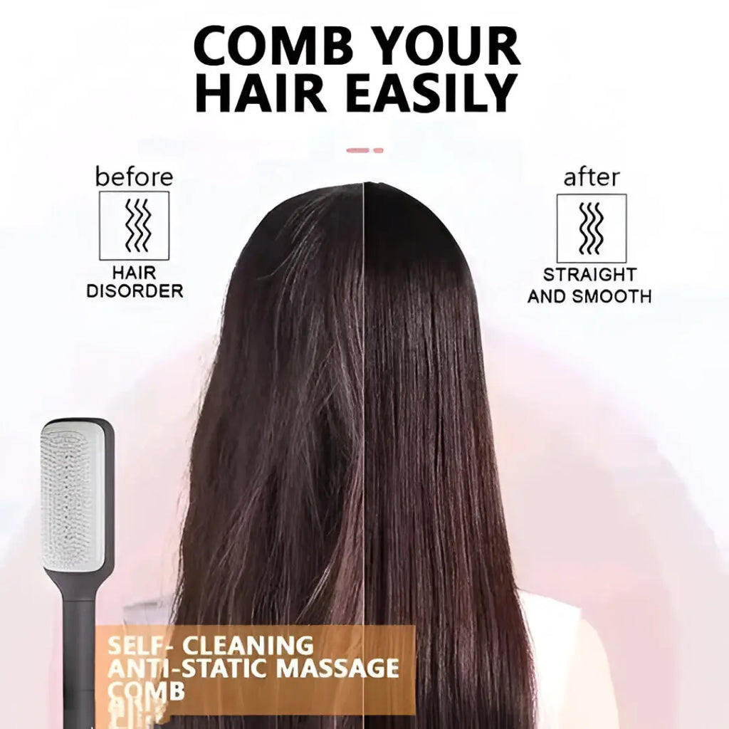 Self-Cleaning Hair Styling Comb Shoparcy
