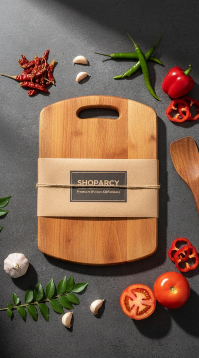 Premium Wooden Chopping Board – Thick, Durable & Knife-Friendly