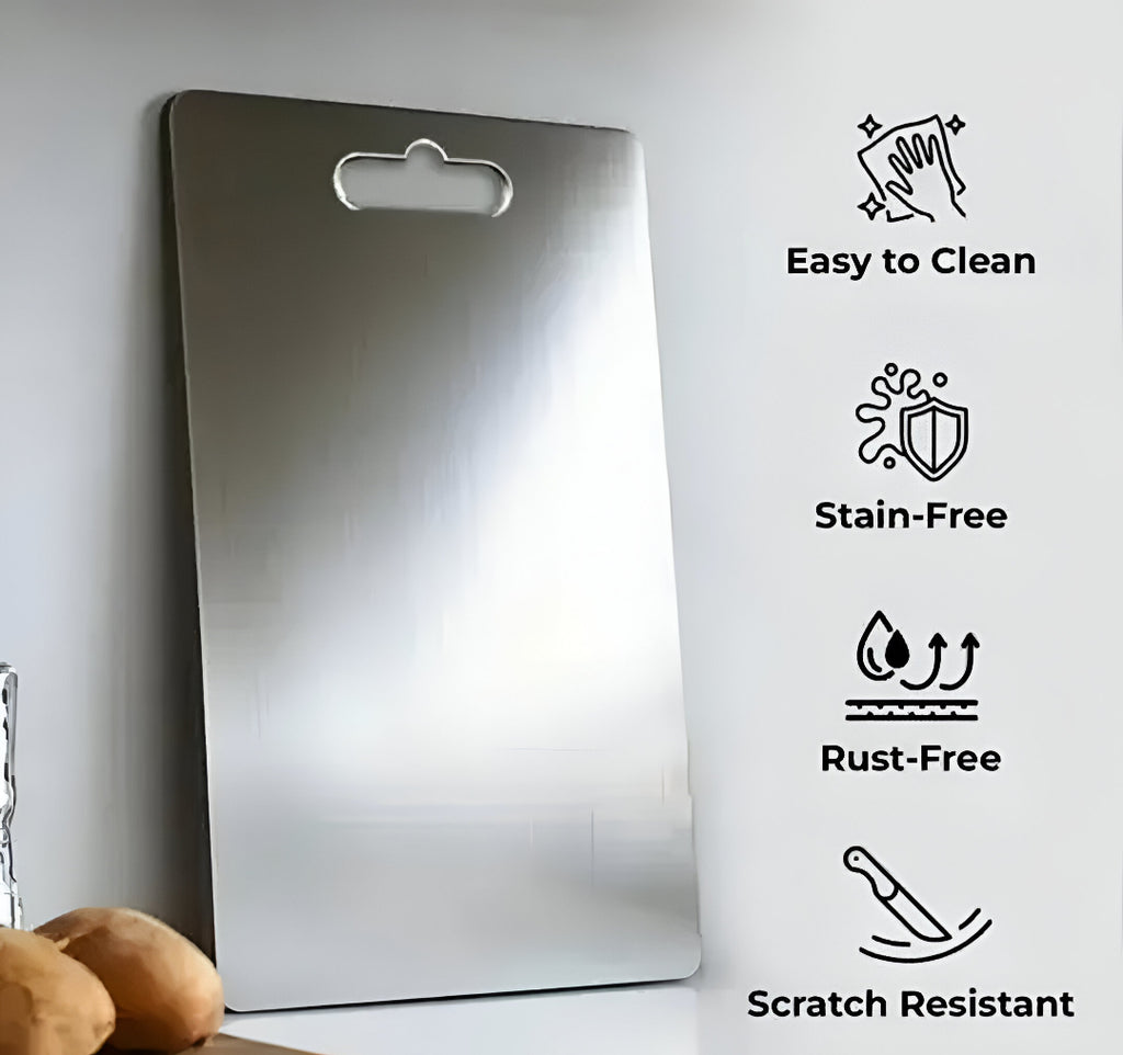 Premium Stainless Steel Chopping Board – Hygienic, Heavy-Duty & Food-Safe