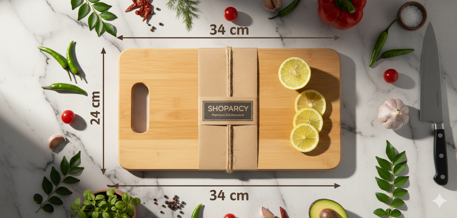 Premium Wooden Chopping Board – Thick, Durable & Knife-Friendly